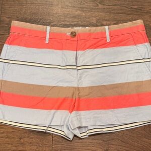 Gap Striped Women's Shorts - Coral, Light Blue, and Tan